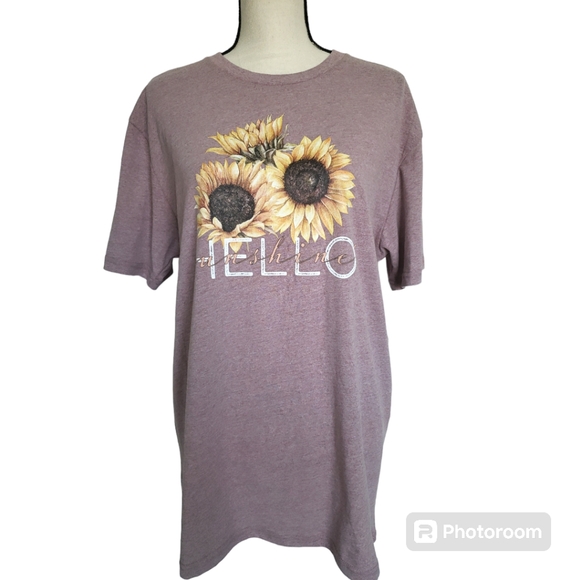 Sunflowers Standard Non-fitted Mauve T-shirt - Picture 7 of 9
